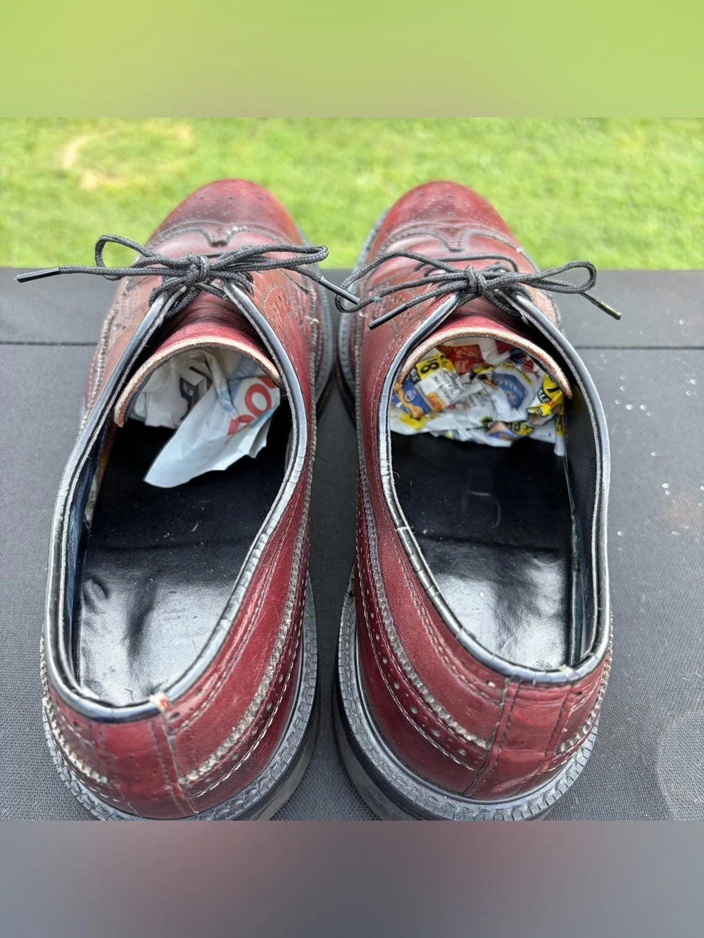 Vintage 1990 Bostonian Men's 10 D Burgundy Leather Wingtip Oxford Shoes USA